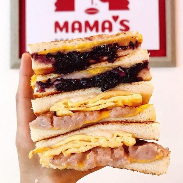 台北人氣MAMAS 鐵鍋早午餐 藍莓乳酪芝士三文治/特色芝士捲餅