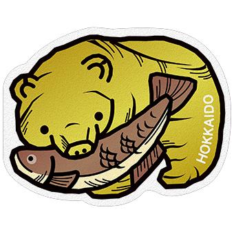 日本當地明信片 北海道 木雕熊