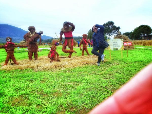 花蓮第一屆稻草藝術季開幕 6米高大猩猩/大型山豬/超可愛松鼠