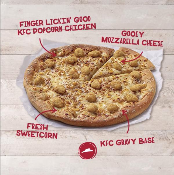 英國Pizza Hut及KFC驚喜聯乘 限定推出惹味脆脆雞粒Pizza