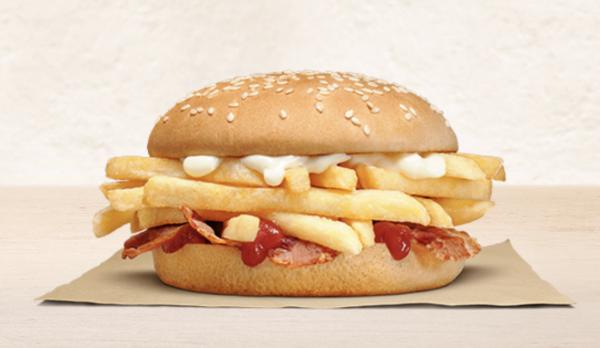 紐西蘭Burger King新出薯條漢堡 加上濃濃蛋黃醬、茄汁超惹味