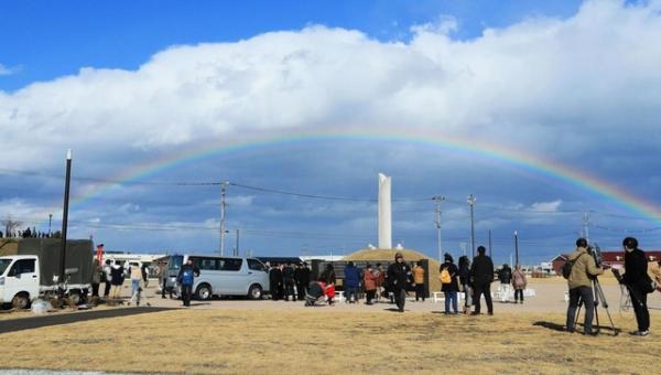 311東日本大地震9周年 民眾悼念期間東北各地現彩虹