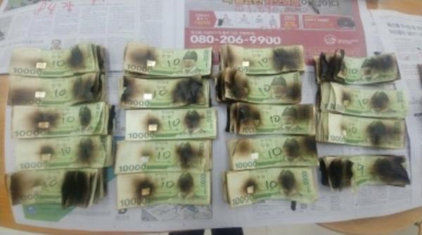 南韓婦人「微波爐消毒法」清潔紙鈔 瞬間起火燒毀大部分鈔票
