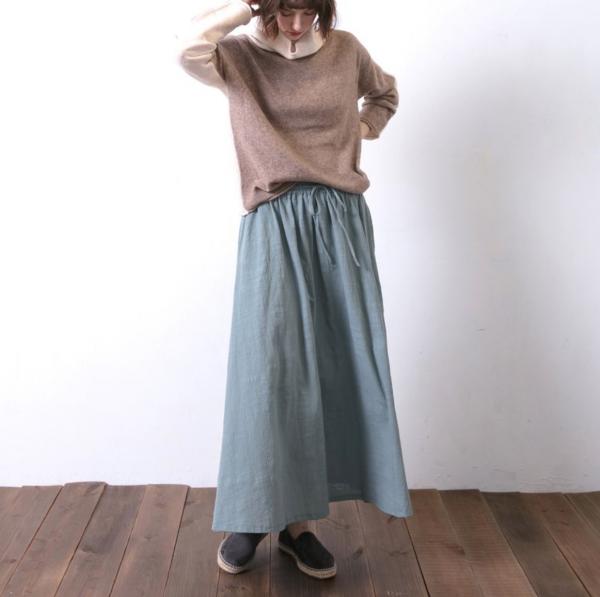 抽繩長裙 maxi skirt - 粉綠 HKD 9.5