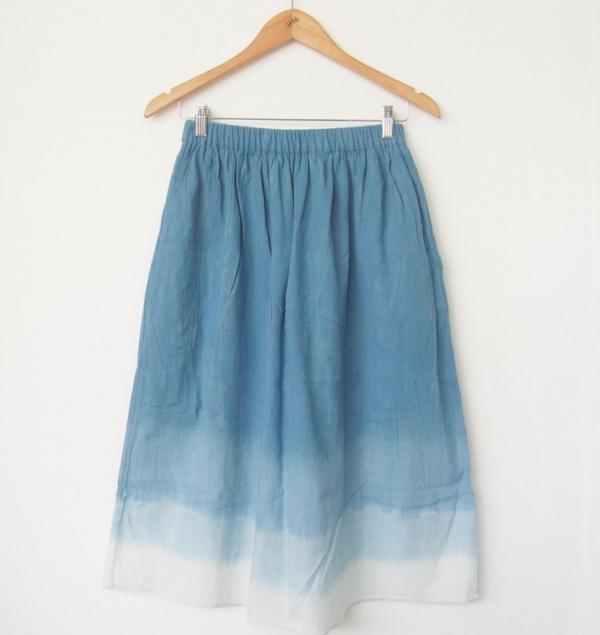 Indigo cotton skirt / with lining and pockets HKD 1.5
