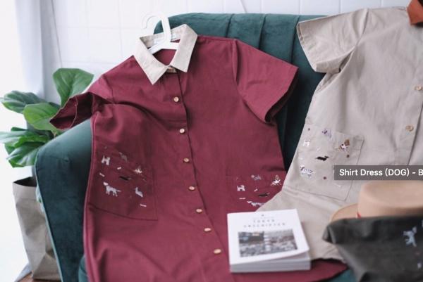 Shirt Dress (DOG) - Burgundy HKD 3.1