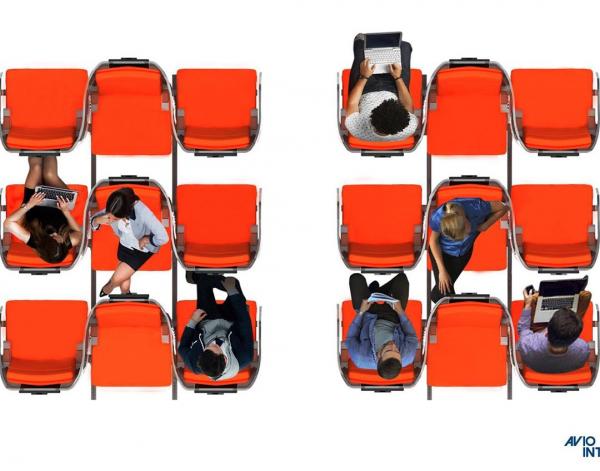 未來坐飛機或有隔板要倒頭坐？ 廠商推防疫新客機座椅設計