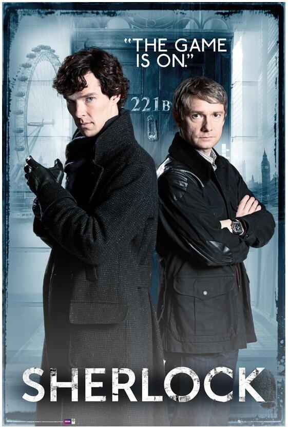 《新世紀福爾摩斯》（Sherlock）｜IMDB：9.1/10 由Benedict Cumberbatch飾演福爾摩斯，Martin Freeman飾演華生，將小說的故事背景轉為21世紀，福爾摩斯憑著