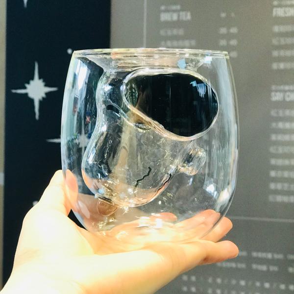 台灣飲品店「1011.Sip Tea」 x SNOOPY 新出史努比雙層玻璃杯/黑色立體杯/環保杯套