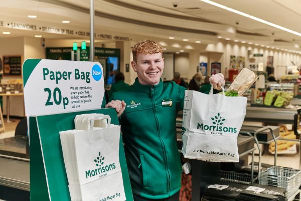 英國超市Morrisons走塑用紙袋 望每年減少9千萬件塑膠垃圾
