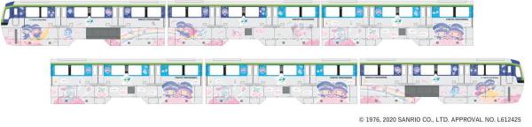 東京全新Little Twin Stars電車 夢幻樂園車卡裝飾/Kiki、Lala陪你坐車！
