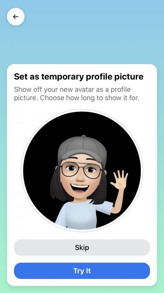     Facebook虛擬替身製作步驟3:設定為臨時頭像