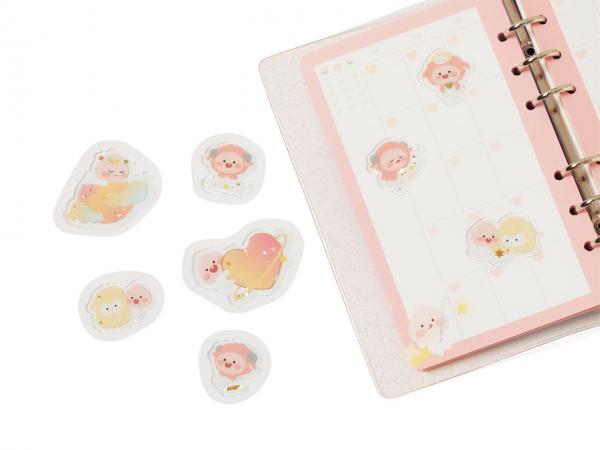 韓國KAKAO FRIENDS新推Apeach綿羊系列 Flake Sticker Pack-Pink