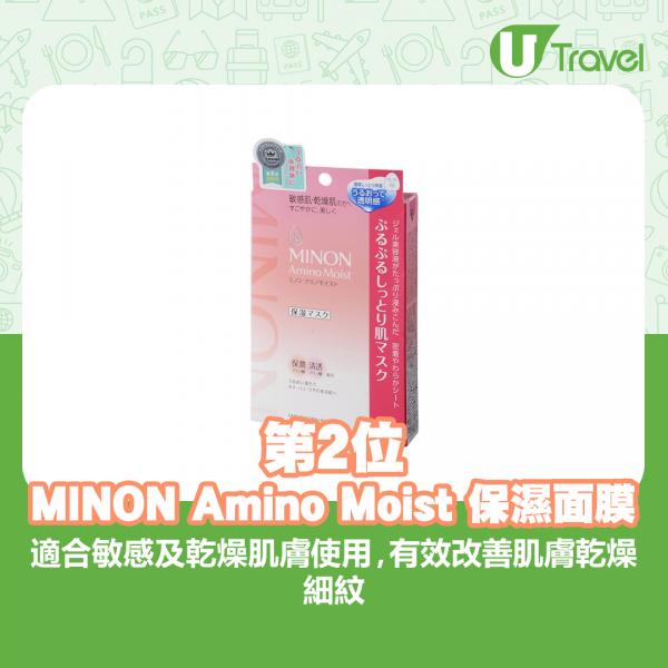 第2位：MINON Amino Moist 保濕面膜 22ml x 4片