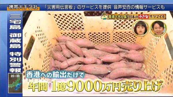 靠出口香港年賺1億9千萬日圓！ 日本節目分析日本番薯在港受歡迎原因
