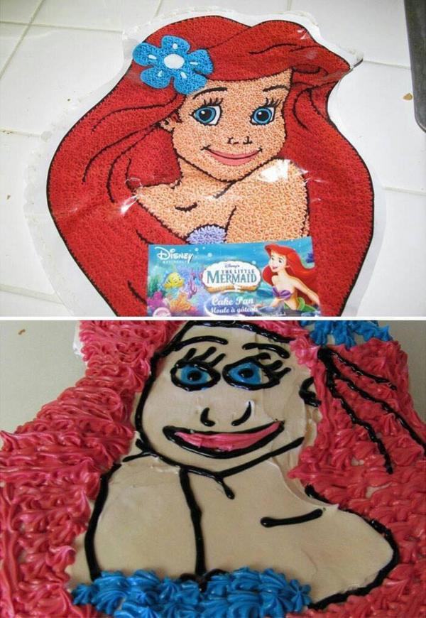 14個崩壞版卡通人物蛋糕 Elsa/雪寶/白雪公主變樣 網民: 求童年陰影面積！