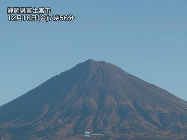 富士山12月仍無積雪 日本網民憂地震火山爆發﹖