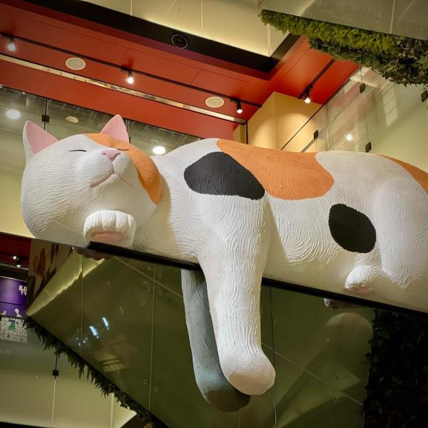 金典綠園道商場 台中商場限時貓主題展覽 超巨型懶貓／粉紅色肉球！
