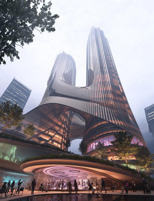 建築女王團隊操刀！ 深圳最新雙塔摩天大樓地標 梯田環保設計商業金融中心
