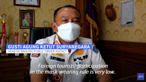 印尼峇里島新防疫奇招 戴錯口罩、無配戴口罩都要罰掌上壓