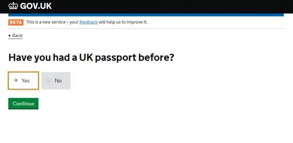 Have you had a UK passport before? 之前申請過BNO答Yes