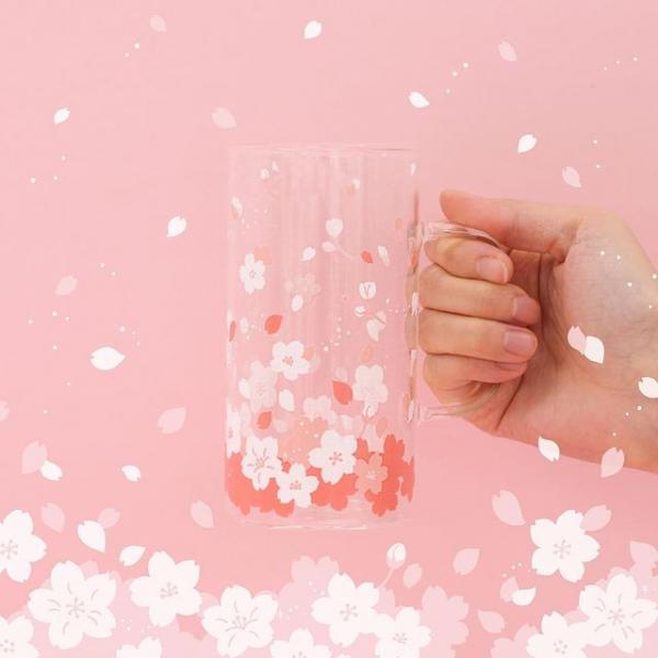 韓國Daiso新推櫻花系列 櫻花手把玻璃杯