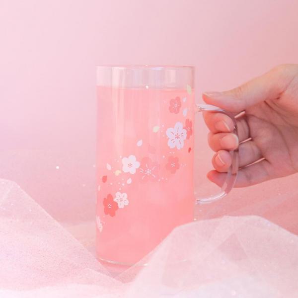 韓國Daiso新推櫻花系列 櫻花手把玻璃杯
