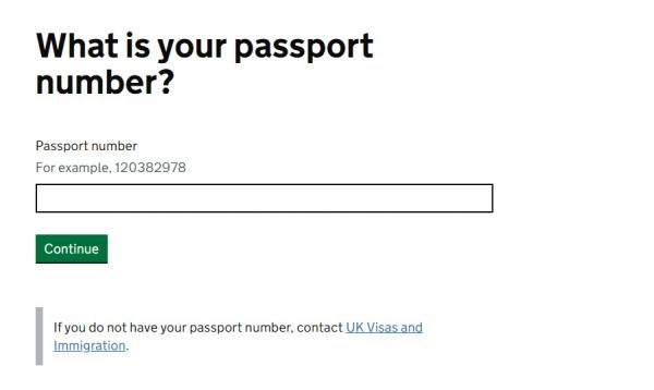 填上護照號碼