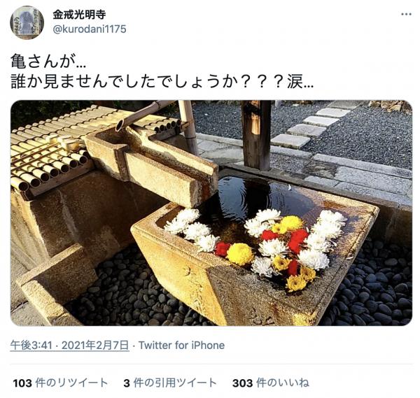 京都寺廟烏龜公仔兩度被偷 民眾捐黃鴨替代結局「神蹟」顯現