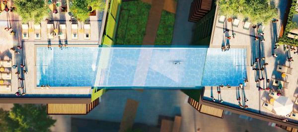 全球首個透明空中泳池Sky Pool倫敦開幕 離地35米懸浮半空俯視倫敦景色