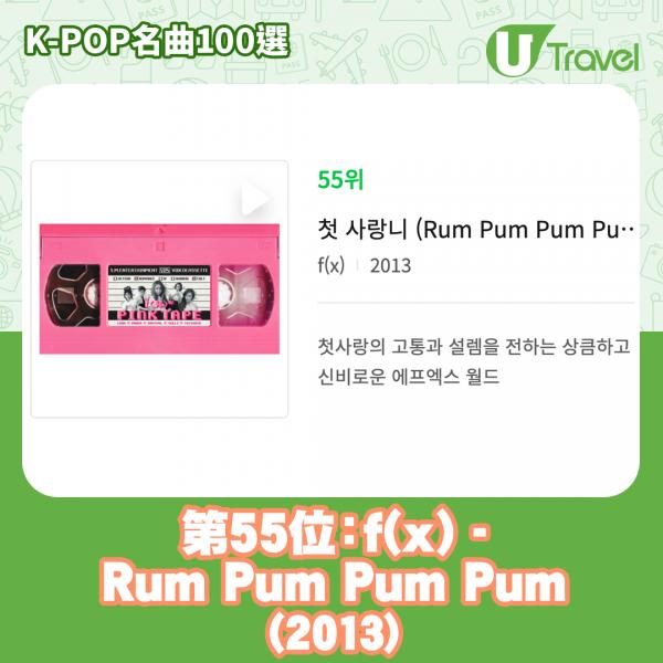 歷代經典K-Pop名曲100選名單出爐 「K-POP名曲100選」55. f(x) - Rum Pum Pum Pum (2013)