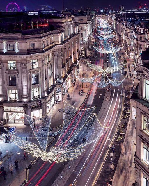 倫敦5大聖誕燈飾景點 攝政街天使燈飾/牛津街/柯芬園