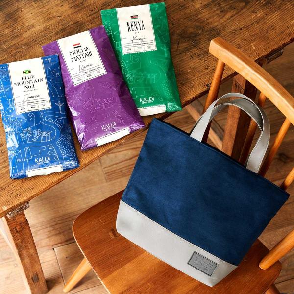 KALDI 咖啡福袋（豪華套裝）¥5,000：三款咖啡（Blue Mountain No.1、Mocha Mattari、Kenya）各200g及帆布袋