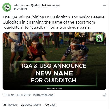 哈利波特運動魁地奇Quidditch改名Quadball！ 協會宣稱原因竟與作者羅琳有關