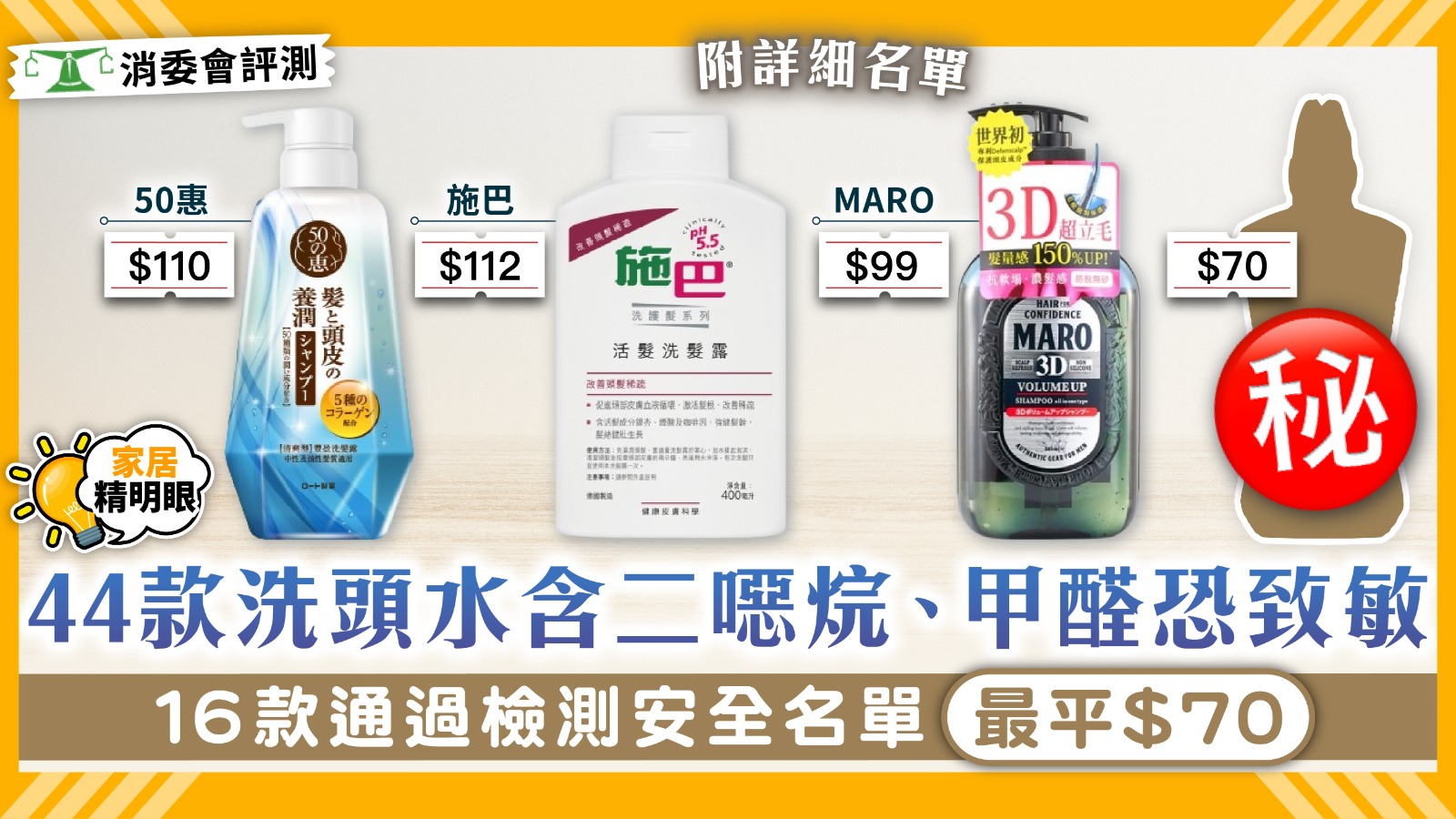 消委會洗頭水推薦｜44款含二噁烷、甲醛恐致敏 16款通過檢測安全名單最平$70【附詳細名單】