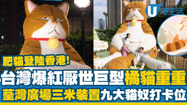 台灣爆紅厭世「橘貓重重」登陸香港！荃灣廣場3米巨型裝置／9大貓貓打卡位