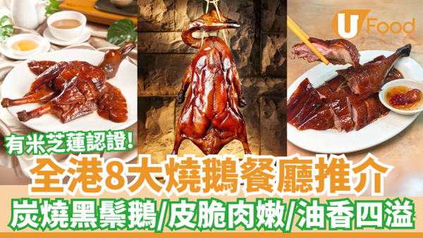 全港8大燒鵝推介｜炭燒黑鬃鵝／皮脆肉嫩／油香四溢