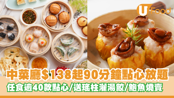 中菜廳「御名園」推90分鐘點心放題！$138起任食逾40款點心/送瑤柱灌湯餃/鮑魚燒賣