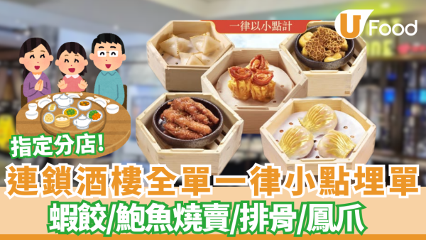連鎖酒樓壹號漁船全單一律「小點」價錢埋單！蝦餃/燒賣/排骨最平幾蚊歎到 指定分店!