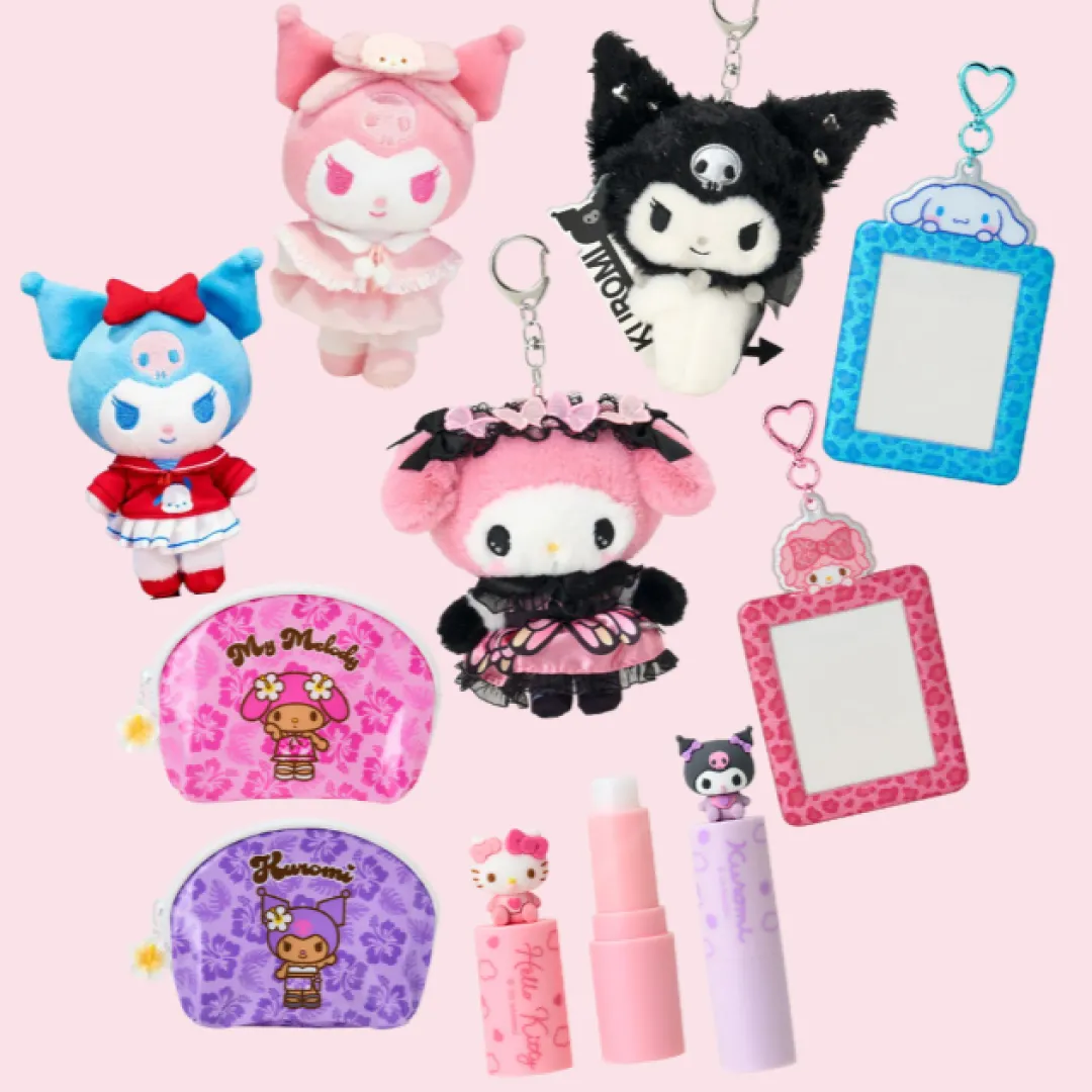 Sanrio精品限時優惠低至6折！人氣Kuromi變裝造型公仔/追星小卡套/曬黑版化妝袋
