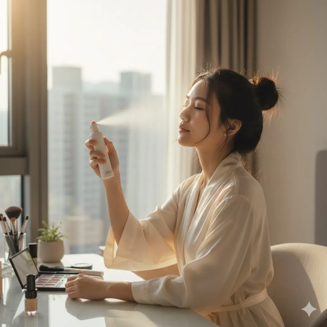 每天用定妝噴霧兩次竟致肺炎？2類人應小心使用！專家教正確使用方法！