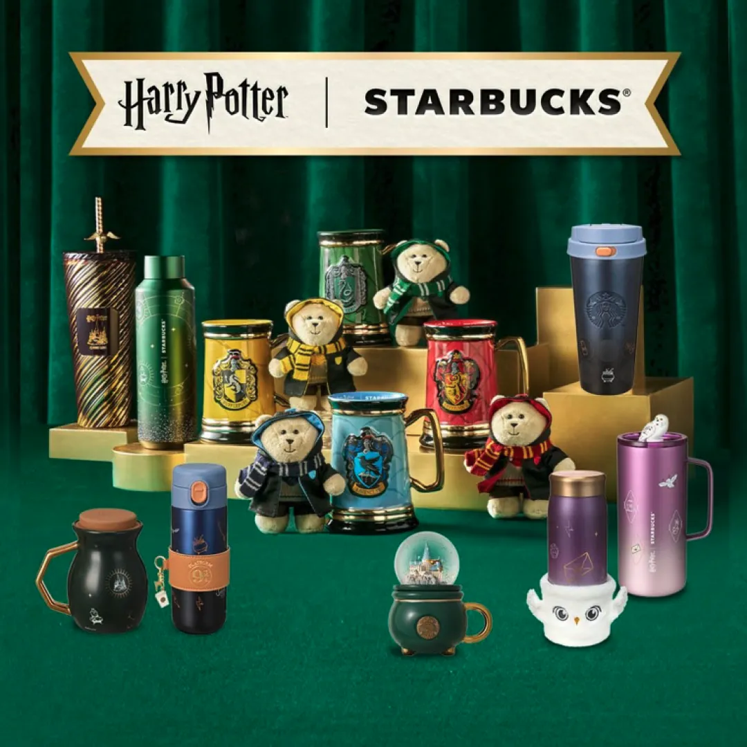 香港Starbucks x 哈利波特聯乘登場！四大學院感溫杯＋金探子吸管超精緻！