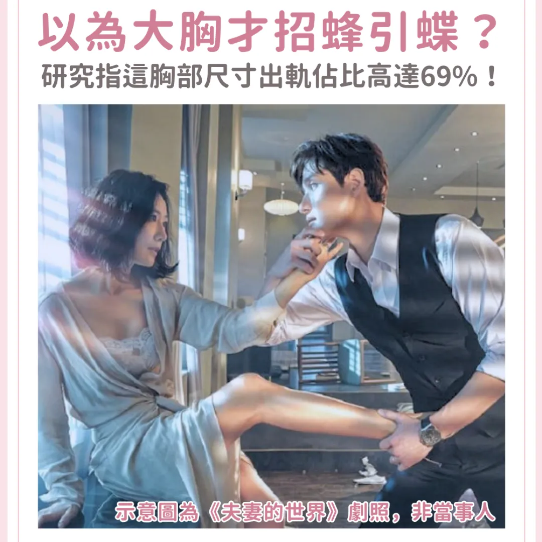 以為大胸才招蜂引蝶？研究報告卻指這胸部尺寸出軌佔比高達69%！