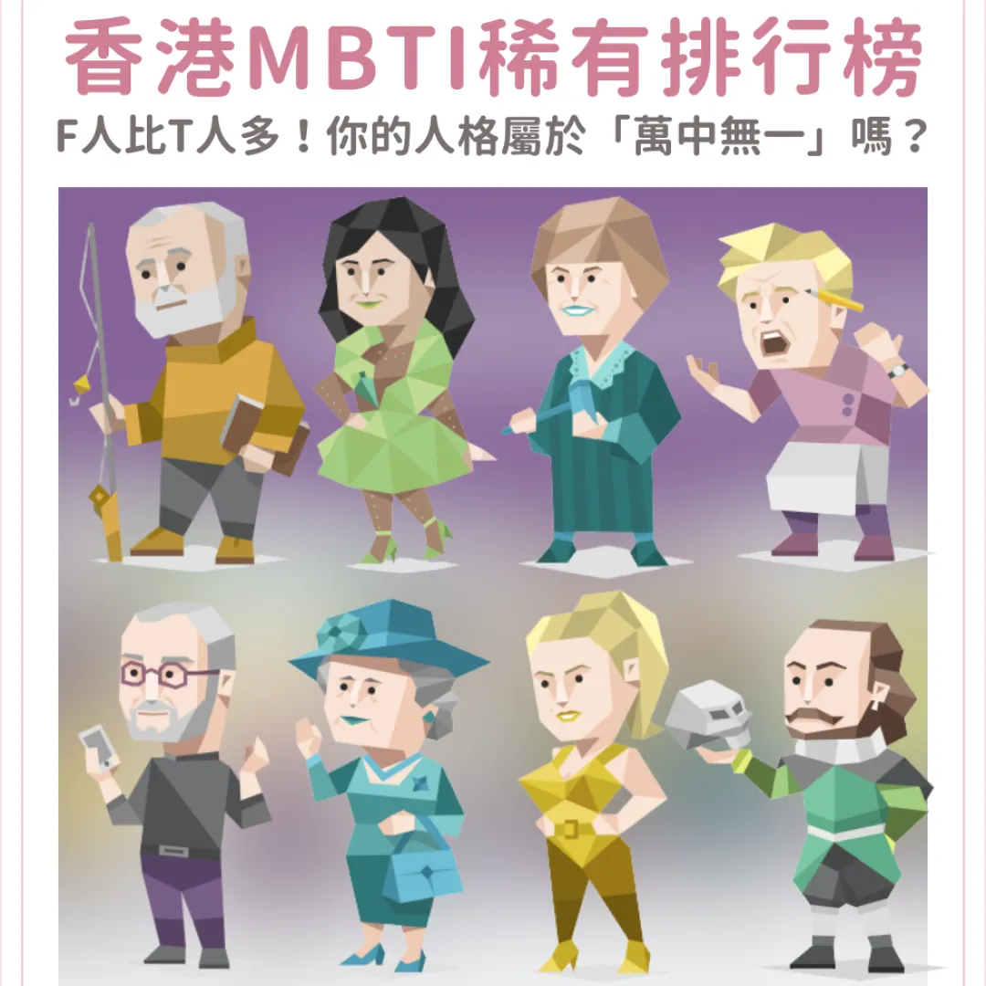 香港MBTI稀有排行榜出爐！榜首人格共感力最強揭港人普遍高敏感、內心戲多、易焦慮！