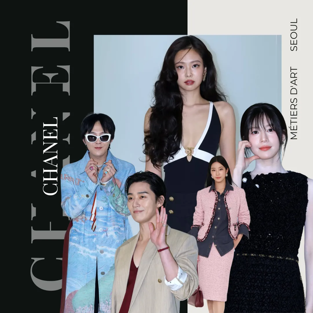CHANEL首爾時裝騷｜Jennie破格超性感深V配復古大波浪長髮！激罕與GD同場引發熱議
