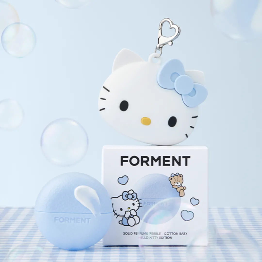 韓國FORMENT X Hello Kitty推出夢幻天藍香氛鑰匙扣！全新Cotton Baby香味自帶BB偽體香！