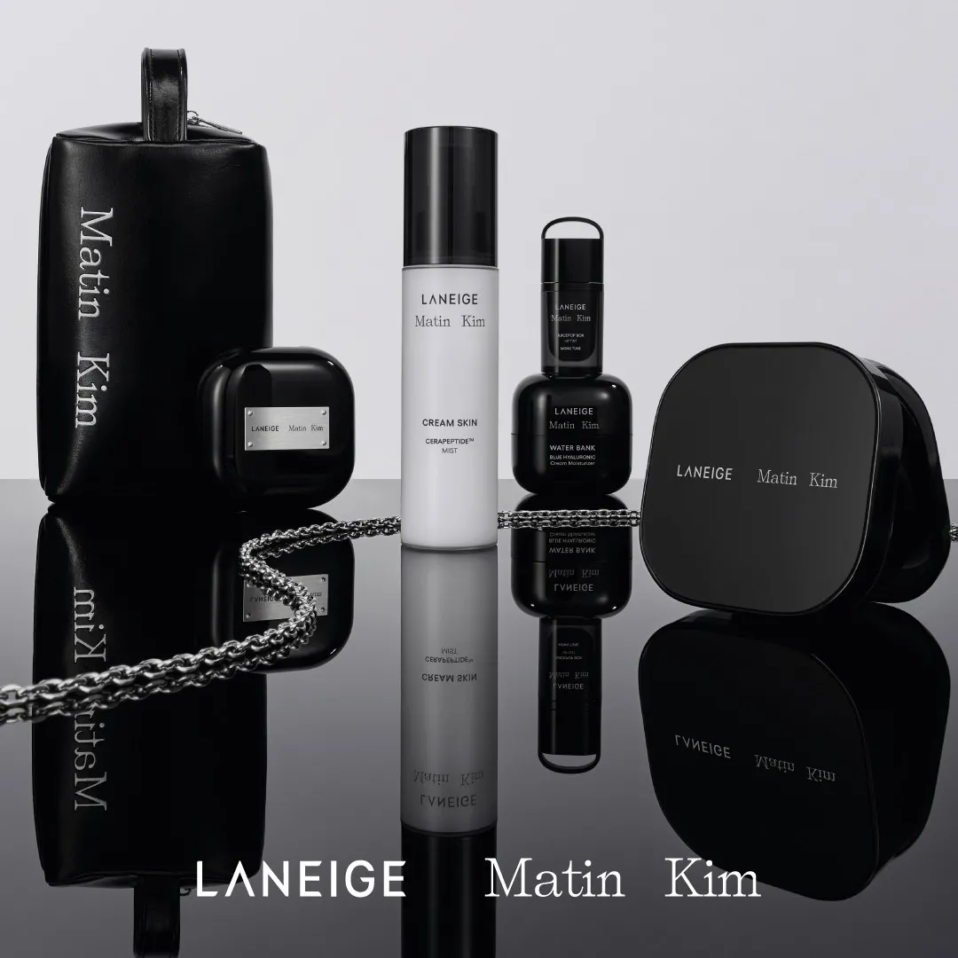 LANEIGE首度聯乘Matin Kim推出5大限定套裝！換上型格黑銀包裝！送金屬掛飾+大容量旅行袋！