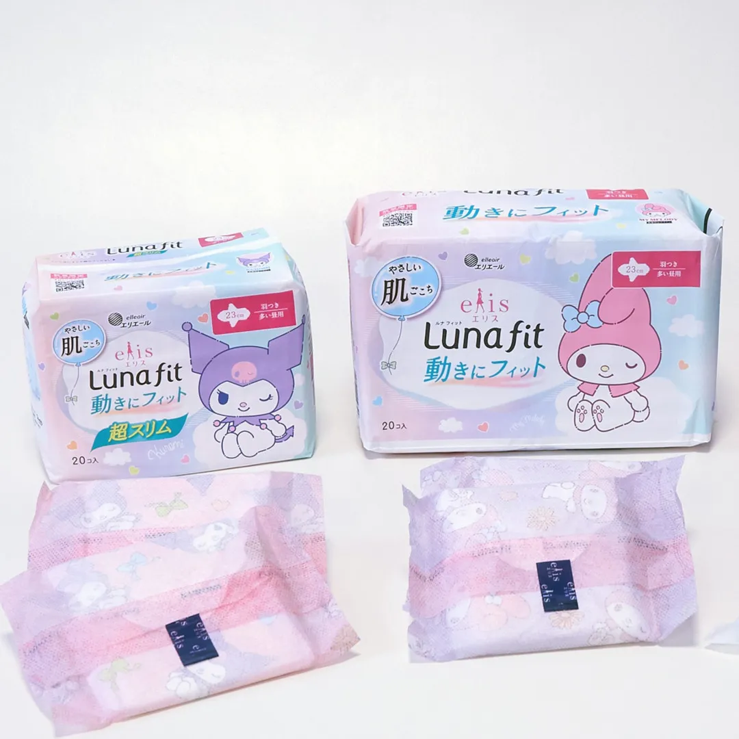 日本Elis及Natura聯乘Sanrio推出限量版衞生巾！M到不再煩躁！Hello Kitty/Kuromi陪你度過生理期！