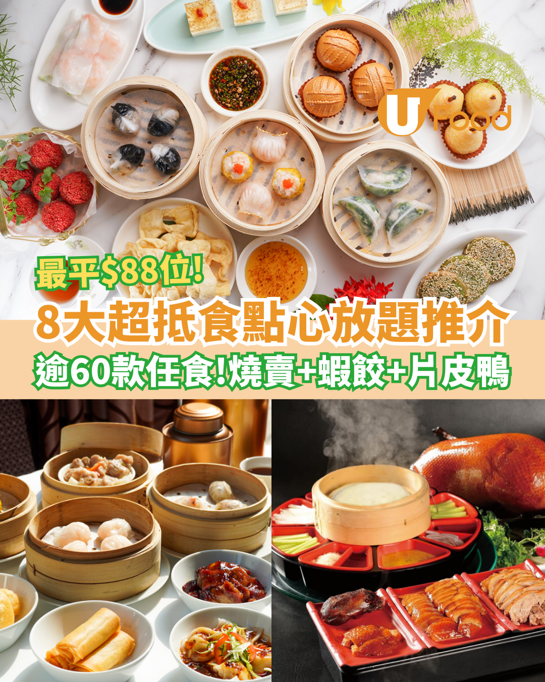 【點心放題2026】8大抵食點心放題推介 最平$88位起任食燒賣＋蝦餃＋片皮鴨