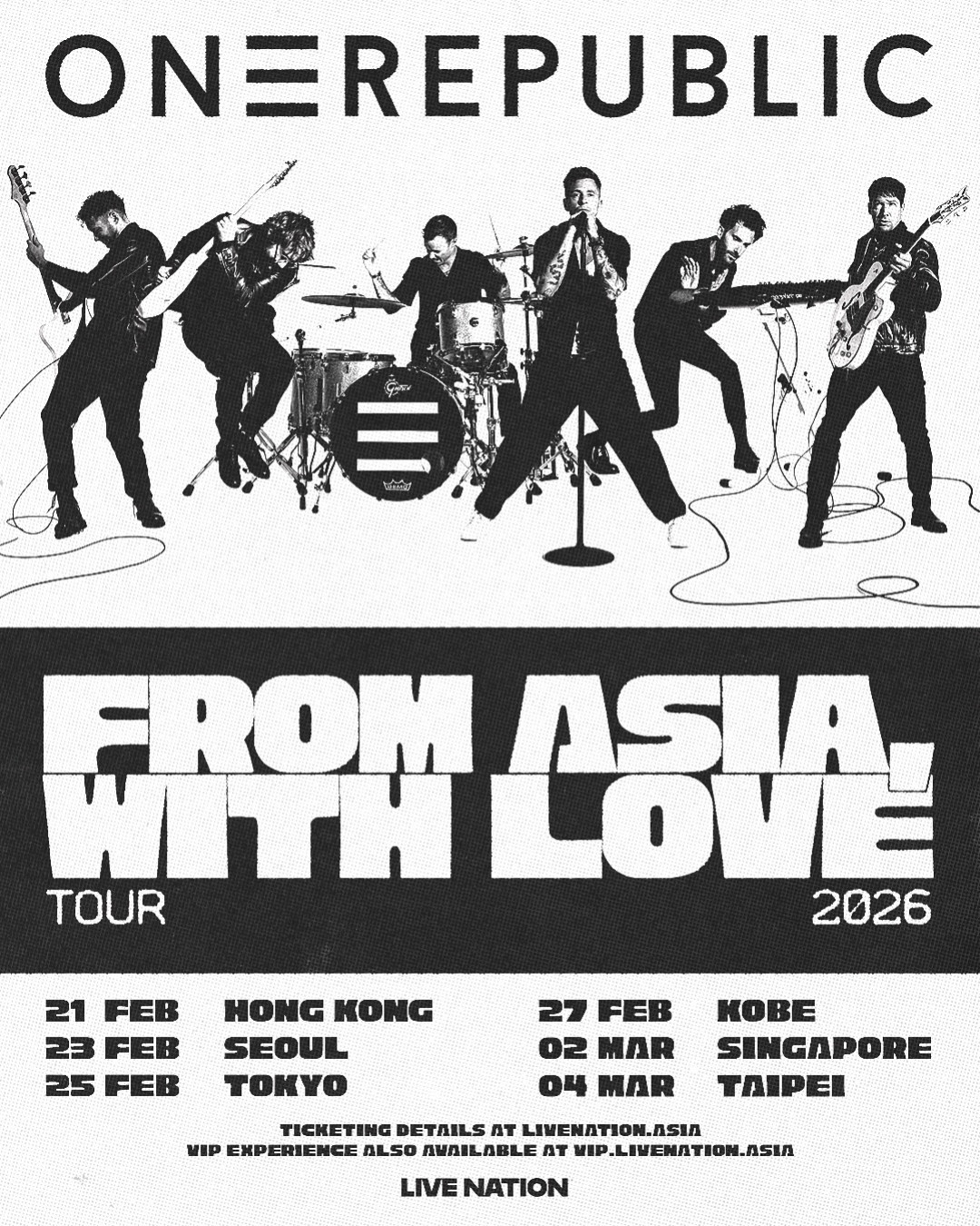 OneRepublic香港演唱會2026｜美國搖滾樂隊OneRepublic明年香港開騷！演出時間/日期/票價/售票詳情(不斷更新)